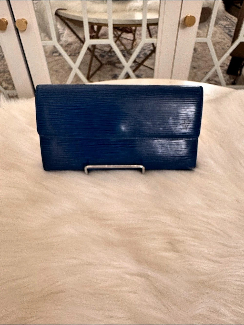 Louis Vuitton Epi Leather Sarah Wallet Blue